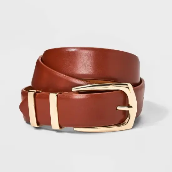 Women's Double Buckle Belt - A New Day&trade; Cognac image {3}