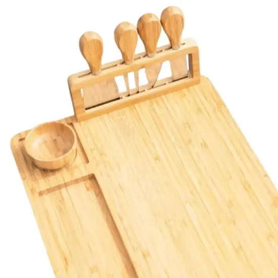 Cutting Board/Cheese Knife Set Bamboo image {4}