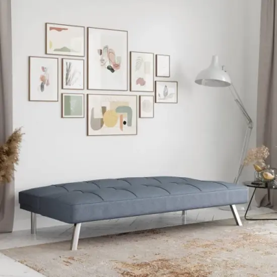 Colette Convertible Futon Sofa Bed Light Gray - Serta image {10}