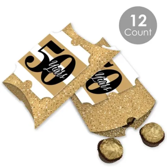 Big Dot of Happiness We Still Do - 50th Wedding Anniversary - Favor Gift Boxes - Anniversary Party Large Pillow Boxes - Set of 12 image {1}