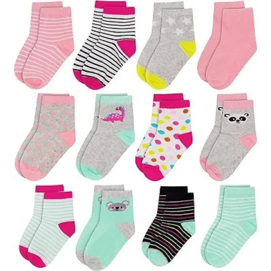 Rising Star Kid's 12 pack socks for Boys and Girls, Toddlers or Little kids Ages 2-10 image {9}