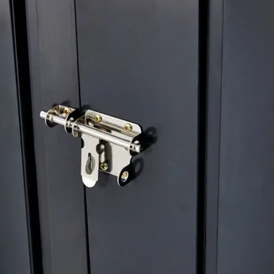 Wood Storage Shed - 98" Galvanized Steel Firewood Rack with Slanted Roof, Outdoor Log Holder & Shelter for Patio/Backyard (Dark Gray) image {3}