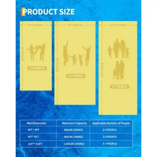 GustoWave Lily Pad Floating Mat for Lake & Pool, 9' Extra Large Floating Water Mat, 3-Layer Tear-Resistant XPE Foam Suitable for Adults, Yellow image {1}