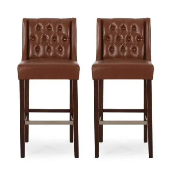 Set of 2 Bayliss Contemporary Wingback Barstools - Christopher Knight Home image {6}