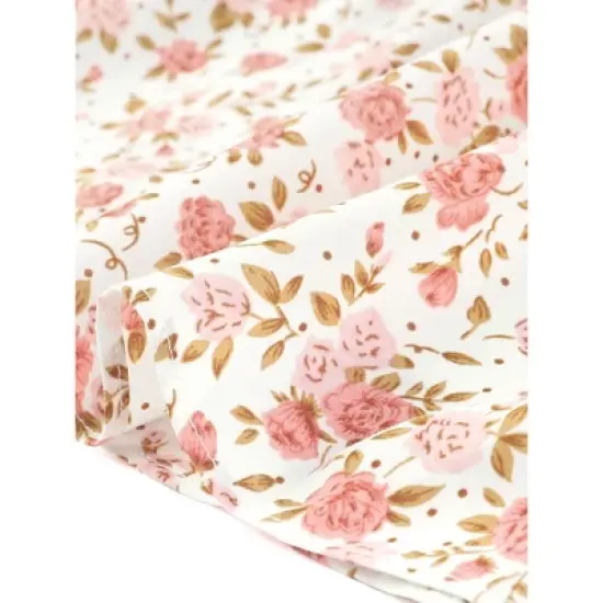 Allegra K Women's Floral Flutter Sleeves V Neck Smocked Ruffle Dress image {4}