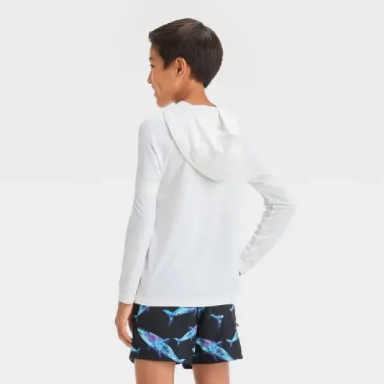 Boys' Long Sleeve Wave Hooded Rash Guard Top - art class&trade; image {2}