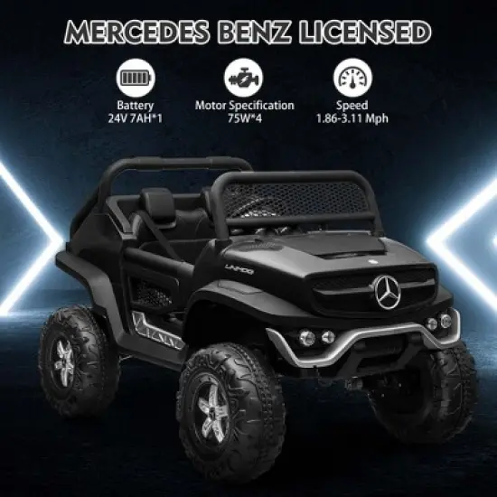 24V Ride On Truck Car for Kids 2 Seater Licensed Mercedes Benz Toddles Electric Car Ride On Toy with Remote Control image {2}