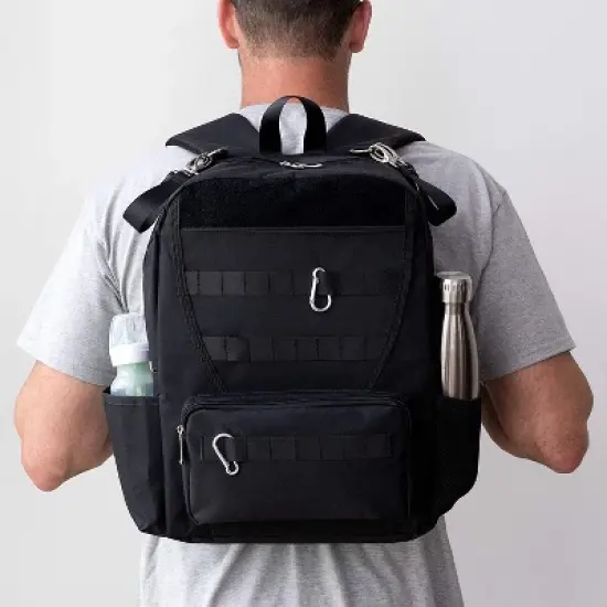 JumpOff Jo - Diaper Bag for Men - Military-Inspired 8-Pocket Baby Diaper Backpack for Dads with Tactical MOLLE / PALS Compatibility image {3}