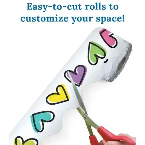 Carson Dellosa Education 65' Doodle Hearts Rolled Scalloped Bulletin Board Borders (1 roll) image {3}