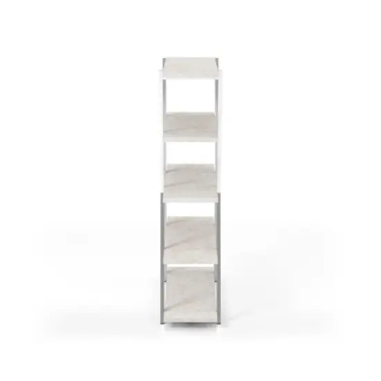 Ketano Metal 4-Shelf Bookcase in Chrome - Furniture of America image {2}