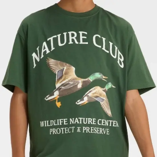 Boys' Mallard Nature Oversized Short Sleeve Graphic T-Shirt - Green image {1}