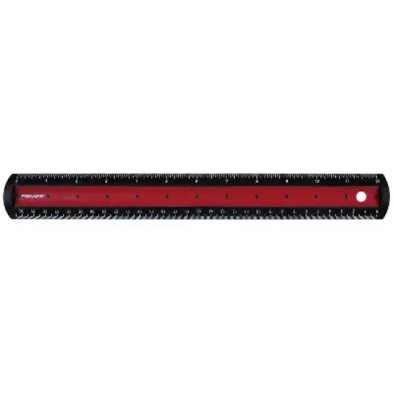 Fiskars 12 in. L X 1 in. W Plastic Ruler Metric and SAE (Case of 6) image {1}