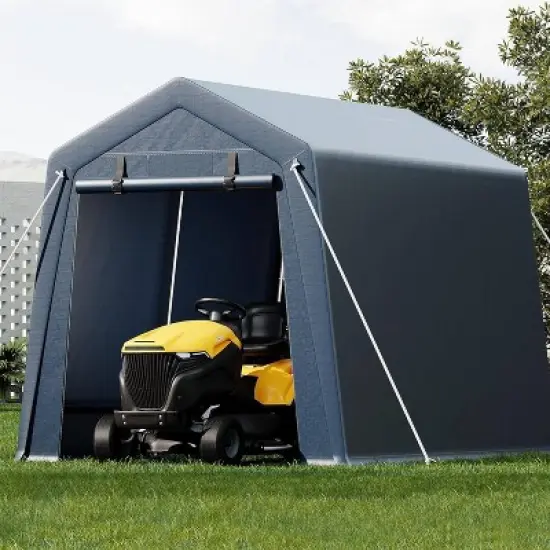 GustoWave Waterproof Outdoor Storage Shed Carport for Motorcycle, Garden Tools image {6}