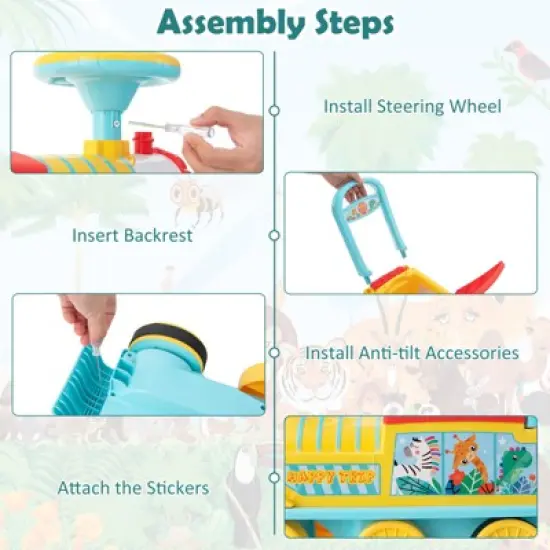 Costway 6V Electric Kids Ride On Train Motorized Train Toy w/ Track & 6 Wheels image {8}