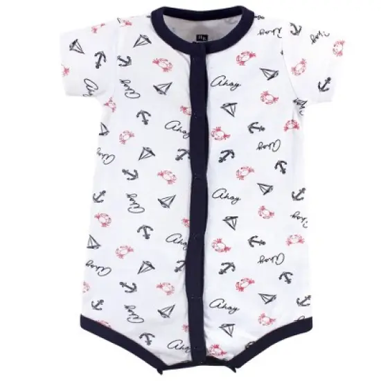 Hudson Baby Infant Boy Cotton Rompers 3pk, Ahoy image {3}