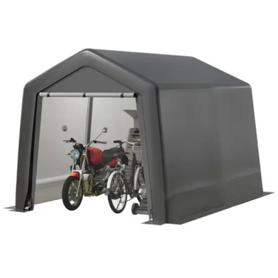 Outdoor Portable Storage Shelter Shed, Waterproof and UV Resistant Portable Garage Kit Tent with Rolled Up Zipper Doors & Vents Carport image {7}
