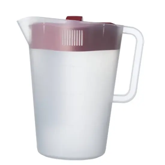 GoodCook Plastic Pitcher with 4 Way Lid - 1 Gallon - Red image {1}
