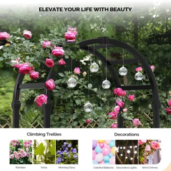 Karl Home 7.2FT Black PVC Garden Arbor image {3}