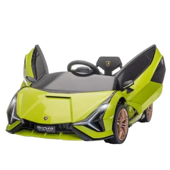 Aosom Lamborghini Licensed Kids Ride On Car, 12V Battery Powered Electric Sports Car Toy with Remote Control, Horn, Music, & Headlights image {9}