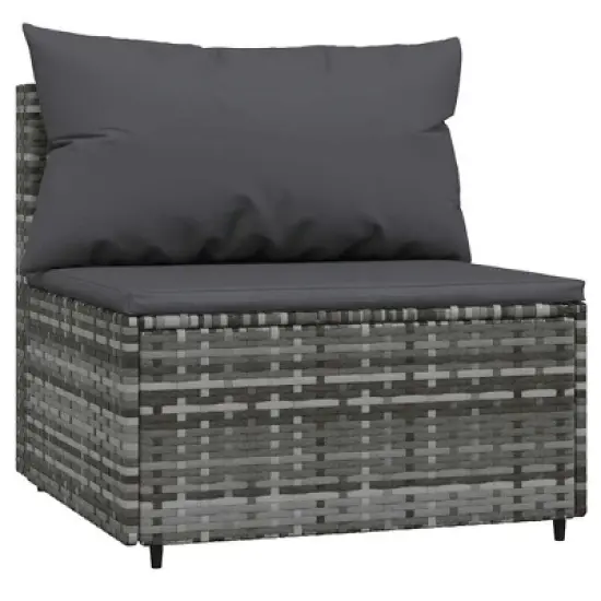 vidaXL Patio Lounge Set Grey PE rattan Compact Adjustable Feet image {3}