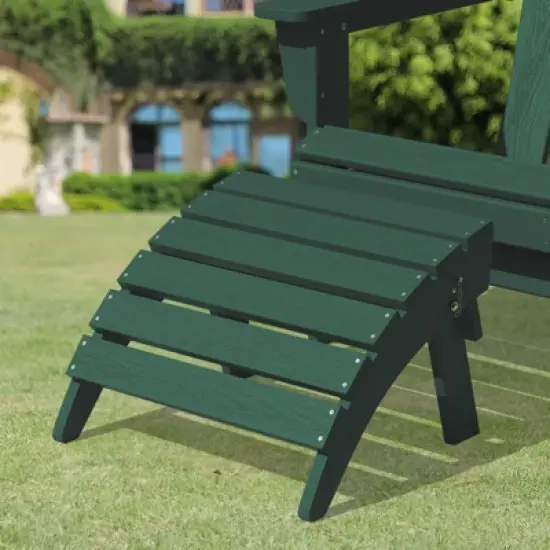 Hyleory HDPE Foldable Outdoor Folding Ottoman Patio Footrest for Adirondack Chairs image {12}