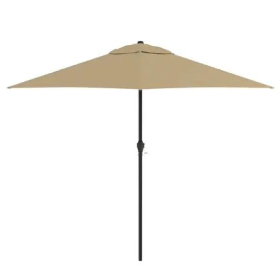 9' x 9' Steel Market Polyester Patio Umbrella with Crank Lift and Push-Button Tilt image {6}