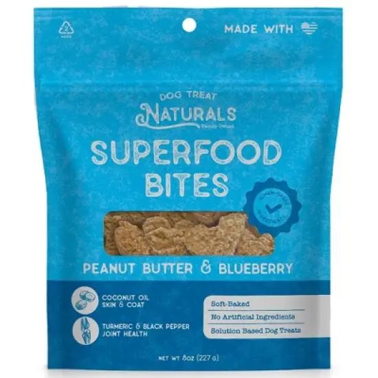 Dog Treat Naturals: Superfood Bites - Peanut & Blueberry, 8oz image {8}