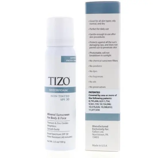 TIZO SheerFoam Suncreen Non-Tinted SPF30, 3.5 oz image {1}