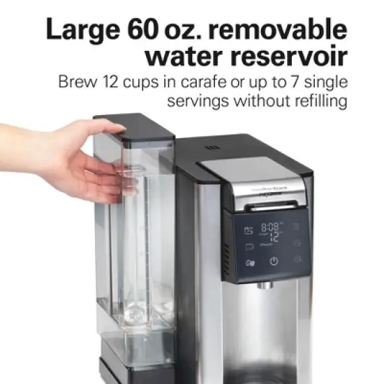 Hamilton Beach 12c FlexBrew 5 in 1 Drip Coffee Maker Black: 12 Cup Programmable & Single Serve, 1200W, Ground & Capsule Use image {6}