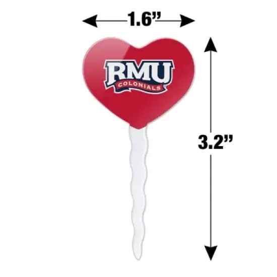 Robert Morris University Secondary Logo Heart Love Cupcake Picks Toppers Decoration Set of 6 image {5}