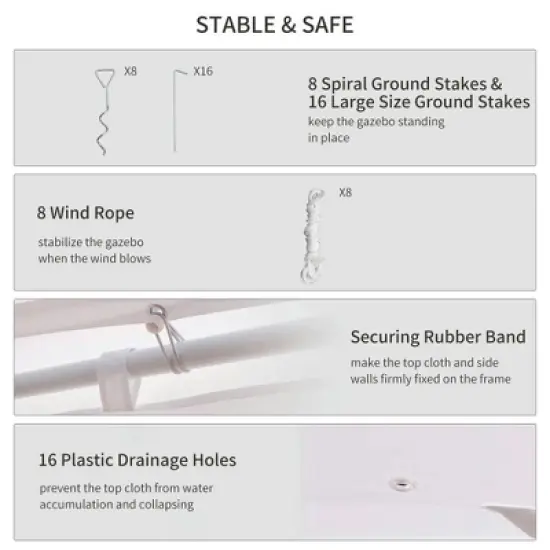 Resenkos Canopy, Outdoor Canopy Tent,Wedding Tent with Sidewalls, Heavy Duty Event Tent with 2 Doors and 6 Windows, White image {4}