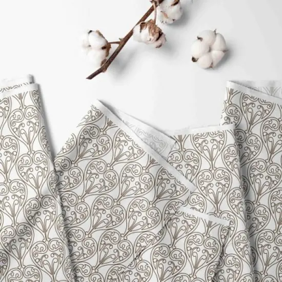 Bacati - Damask Chocolate Light 100 percent Cotton Universal Baby US Standard Crib or Toddler Bed Fitted Sheet image {1}