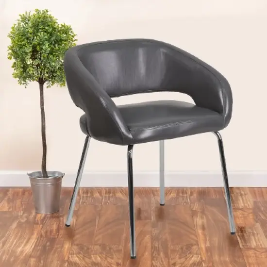 Flash Furniture Fusion Series Contemporary LeatherSoft Side Reception Chair with Chrome Legs image {1}