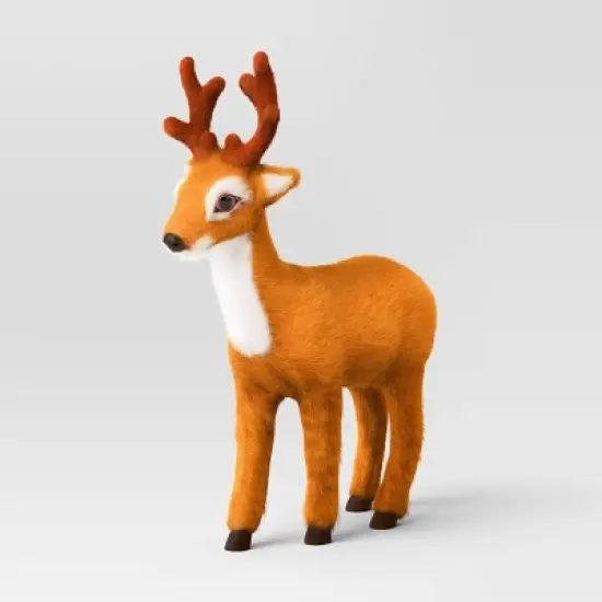 3ct Faux Fur Deer Set Decorative Christmas Figurines Brown - Wondershop&trade; image {4}