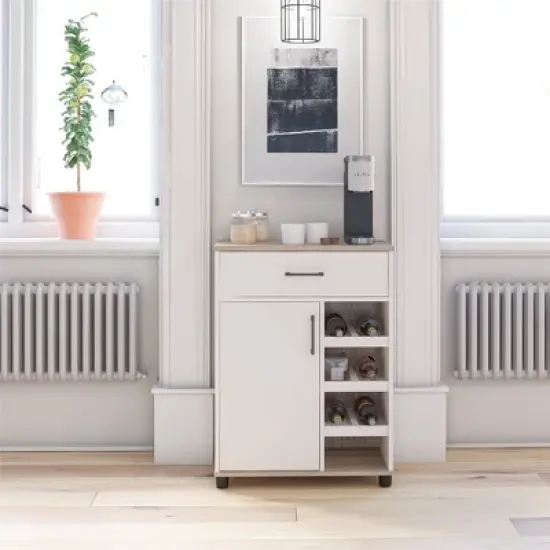 Canturbury Bar Cabinet with Beverage Shelves White - Room & Joy image {1}