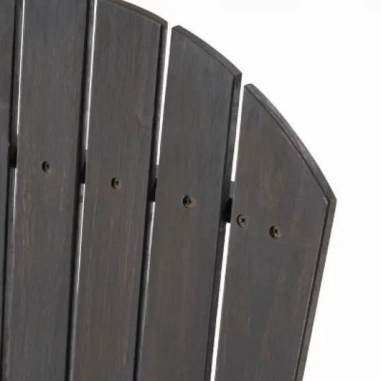 MOEPISY Set of 2 Outdoor Weather Resistant Acacia Wood Adirondack Dining Chairs Dark Gray image {13}