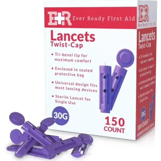 Sterile Twist-Cap Lancets 30G Purple image {8}