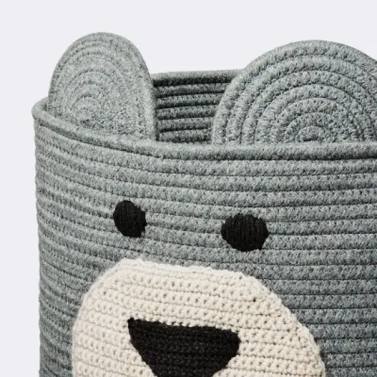 Decorative Basket - Cloud Island&trade; XL Coiled Bear Face Gray image {2}