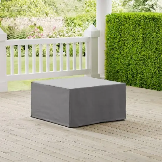 Outdoor Square Table & Ottoman Furniture Cover - Gray - Crosley image {2}