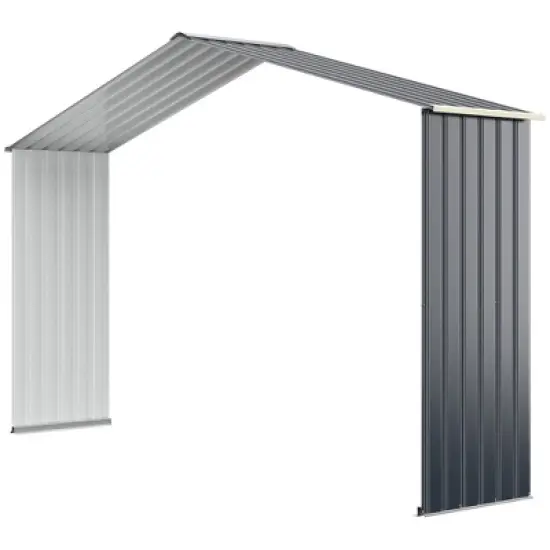 Costway Outdoor Storage Shed Extension Kit for 7/9.1/11.2 ft Shed Width Grey image {5}