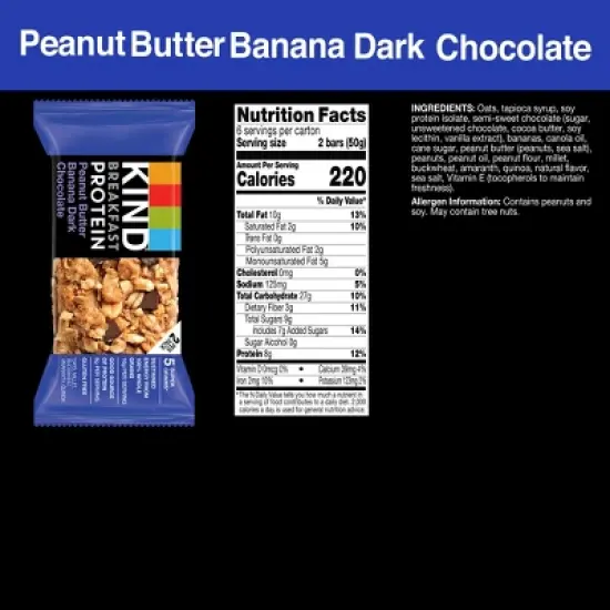 Kind Breakfast Peanut Butter Banana Bars - 10.56oz image {1}