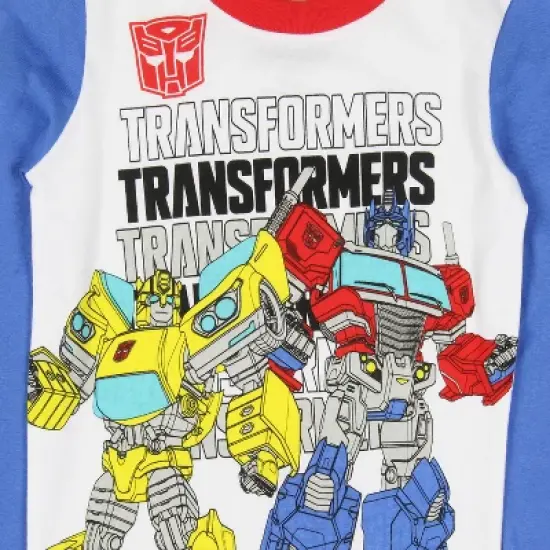 Transformers Boys' Optimus Prime Bumblebee Characters Logo Sleep Pajama Set Multicolored image {3}