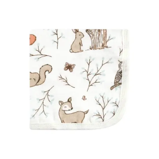 Hudson Baby Infant Girl Cotton Muslin Washcloths, Enchanted Forest, One Size image {2}