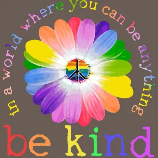 Women's Design By Humans In A World Where You Can Be Anything Be Kind Lgbt By DragonTee Racerback Tank Top image {1}