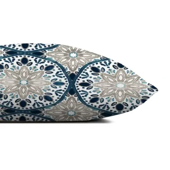Creative Products Faded Gray Blue Medallions 14x20 Indoor / Outdoor Pillow image {3}