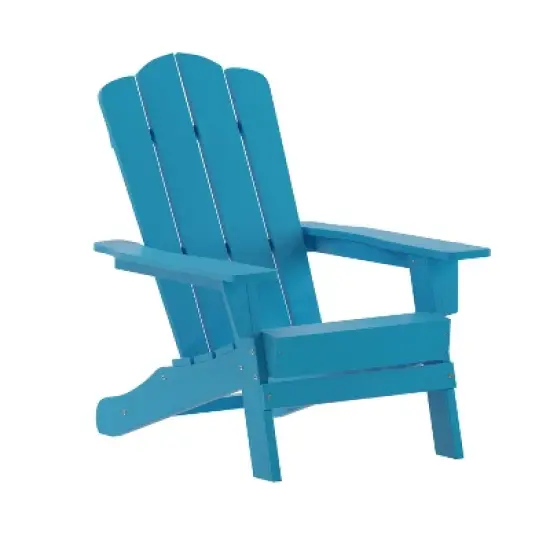 Emma and Oliver Set of 4 Adirondack Chairs with Cup Holders, Weather Resistant HDPE Adirondack Chairs image {11}