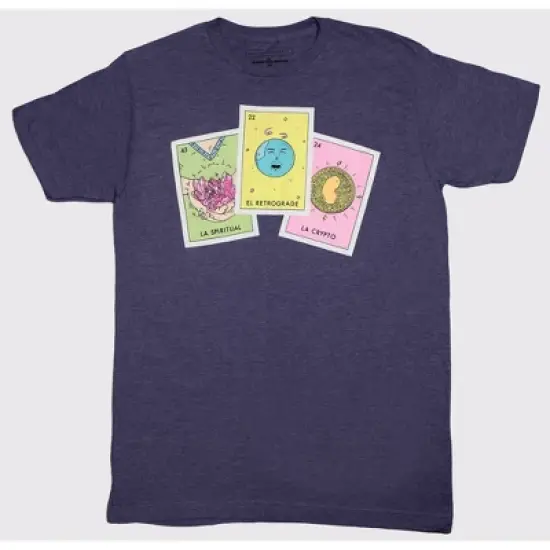 Millennial Loteria Cards Adult El Retrograde Short Sleeve Graphic T-Shirt - Lilac Purple image {2}