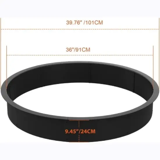 36-Inch Pit Ring, Interlocking Steel Panels with Air Vents, Enhanced Ventilation System Versatile Above for Backyard, Patio, Garden,Holiday Party image {2}