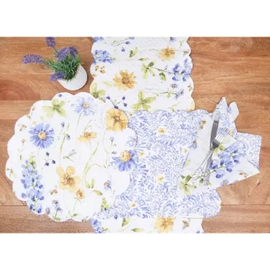 C&F Home Lovely Blues Cotton Rectangle Table Runner 14" x 51" Floral Design All Seasons Kitchen Dining Dinner Table Tablerunner Decor Decoration image {3}