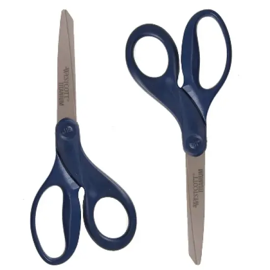 Westcott 8" Titanium Heavy-Duty Scissors Blunt Tip Navy 17509 image {6}